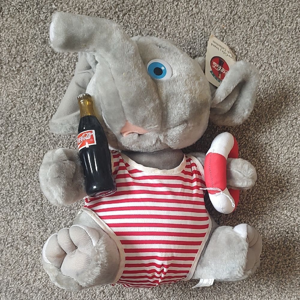 New With Tag Coca Cola Brand Plush Collection‎ Elephant © 1993